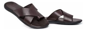 Sandália Masculina Casual Elore Couro Legitimo Cx460