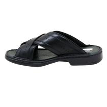 Sandália Masculina Chinelo Conforto Antiestresse Couro Preto Sandália Masculina Chinelo Conforto Antiestresse Couro Preto