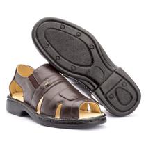 Sandalia Masculina Confort Gel Aberta em Couro IGO FRANCA