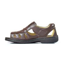 Sandália Masculina Conforto Antiestresse Couro Café Premium Sandália Masculina Conforto Antiestresse Couro Café Premium