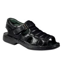 Sandália Masculina Conforto Antiestresse Preto Couro Premium Sandália Masculina Conforto Antiestresse Preto Couro Premium