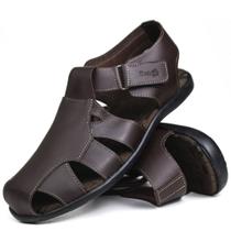 Sandalia Masculina Couro legitimo Fechada Franciscana Percata