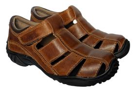 Sandalia Masculina Couro Toda Fechada Franciscana Percata Sandalia Masculina Couro Toda Fechada Franciscana Percata