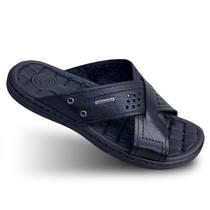 Sandália Masculina De Couro Chinelo Para Homem Pegada Original Slide 131222