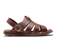 Sandália Masculina de Couro Ortopedico Chinelo Estilo Franciscano Confortável