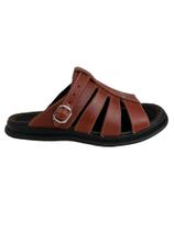 Sandalia masculina em couro legitimo blaqueada