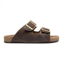 Sandália Masculina Feminina Papete Flatform Couro Fivela