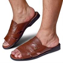 Sandália Masculina Franciscana Couro Ortopédica Rasteira