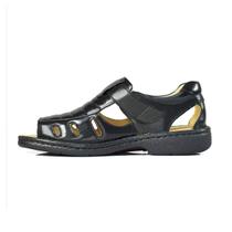 Sandália Masculina Leve Confortável Antiestresse Couro Preto Sandália Masculina Leve Confortável Antiestresse Couro Preto