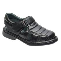 Sandália Masculina Papete Couro Preto Solado Macio Confort