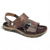 Sandália Masculina Pegada 131662 Em Couro Vira Chinelo Aberta