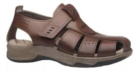 Sandália Masculina Pegada Couro Fechada 132255