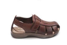 Sandália Masculina Pegada Em Couro Amortech Fechada