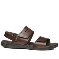 Sandália Masculina Pegada em Couro Legítimo Com tiras autocolantes Anatômica Original Sandália Masculina Pegada em Couro Legítimo Com tiras autocolantes Anatômica Original