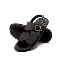 Sandália Masculina Soul em Couro Senna Preto- 8856SP