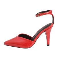 Sandália-material sintético 9cm-Cor Vermelho / Ref 05