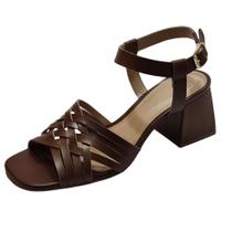 Sandália Média Casual Couro Java