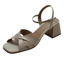 Sandália Média Classic Couro Off White