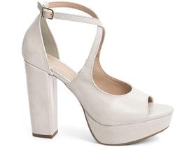 Sandalia Meia Pata FemininaSalto Alto Bloco Grosso11 cm