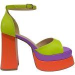 Sandália Meia Pata Frente Aberta Salto Alto