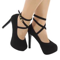 Sandália meia pata salto 12cm fino preto er228 sapato feminino