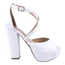 Sandália Meia Pata Salto Grosso Trançada Sandália Meia Pata Salto Grosso Trançada