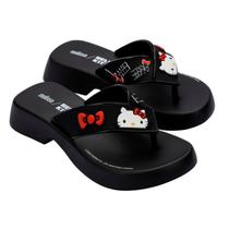 Sandália Melissa Flatform + Hello Kitty Preto