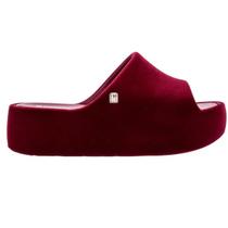 Sandália Melissa Free Platform Slide Velvet Vermelho Flocado