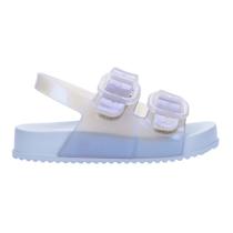 Sandália Melissa Mini Cozy Slide Branca Azul Sandália Melissa Mini Cozy Slide Branca Azul