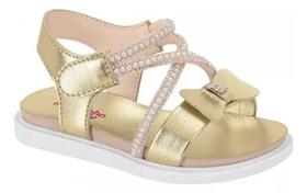 Sandália Menina Detalhe De Perolas Moda Casual Molekinha