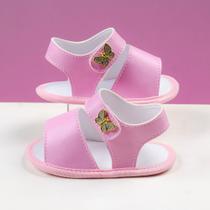 Sandalia Menina Infantil Recem Nascido borboleta pingente