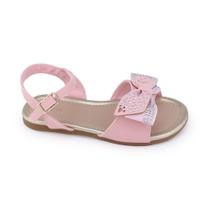 Sandália menina Pampili 642.060 laço strass brilho Mili rosa