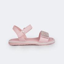 Sandália Menina Pampili Bombom Strass Rosa Conforto 488.002