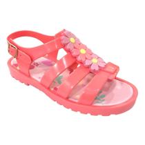 Sandália Menina Pimpolho Colorê PVC Flores Salmão 0130377E