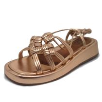 Sandalia Metalizada Conforto Tendencia Flat Cacci 4786-07