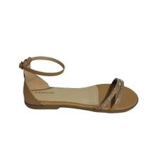 Sandália Miemili Feminina Castor Creme e Preto Ref:12010 Sandália Miemili Feminina Castor Creme e Preto Ref:12010