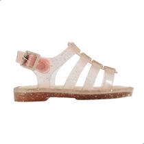 Sandália Mini Melissa Flox Bebê Rosa Gliter