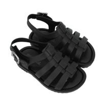 Sandália Mini Melissa Flox Bebê Rosa Preto Opaco