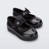 Sandália Mini Melissa Hip Ballerina BB Preto Glitter Sandália Mini Melissa Hip Ballerina BB Preto Glitter