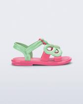 Sandália Mini Melissa Hip Butterfly Infantil Verde/Rosa