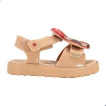 Sandália Mini Melissa Joy Pets Baby Marrom/Vermelho Sandália Mini Melissa Joy Pets Baby Marrom/Vermelho
