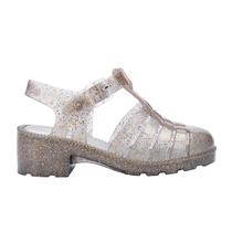 Sandália Mini Melissa Possession Heel Infantil Prata Glitter