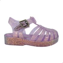 Sandália Mini Melissa Possession Shiny Baby Lilás Glitter