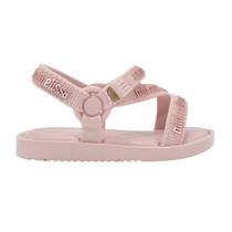 Sandália Mini Melissa Stripes M Lover bb Rosa Claro Sandália Mini Melissa Stripes M Lover bb Rosa Claro