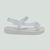 Sandália Mini Melissa Sun Downtown Bebê Branco Vidro Glitter