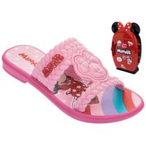 Sandália Minnie Mini Geladeira Rasteiro Chinelo Brinquedo Grendene 23 ao 34 Rosa
