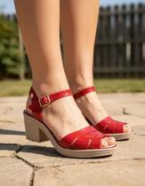 Sandália Miss Miss Tiras Social Festa Plataforma Salto Baixo