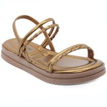 Sandália Mississipi Flatform Strass Feminino - Cobre Sandália Mississipi Flatform Strass Feminino - Cobre
