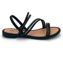 Sandalia Mississipi MA161 Brilhosa Rasteirinha Baixa Elastico Feminino
