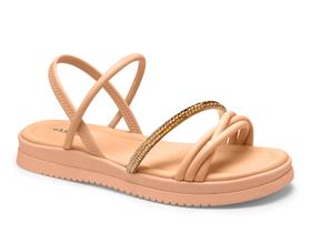 Sandália Mississipi Original Feminina Rasteira Flatform Com Pedrarias Tiras Rasteirinha Casual Lançamento